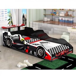 Cama Carro Formula 1 Infantil  Preto J&A Móveis - 1