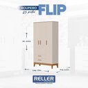 Ver imagem 5 de Jogo de Quarto Infantil Flip Guarda Roupa 3 Portas e Berço Americano Areia Fosco - Reller Móveis