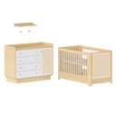 Ver imagem 2 de Conjunto Modulado Quarto de Bebê com Berço, Cômoda e Prateleira com Cabideiros Wave Casatema MadeiraOriginals Branco/Marrom