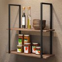 Ver imagem 2 de Kit Prateleiras Industriais Decorativas Emma Madeira