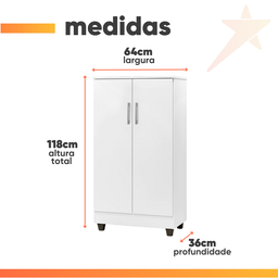 Armário Organizador Multiuso Smart - Branco - Ja Móveis - 3