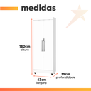 Ver imagem 4 de Armário Multiuso 2 Portas com Chaves Texas J&a Móveis