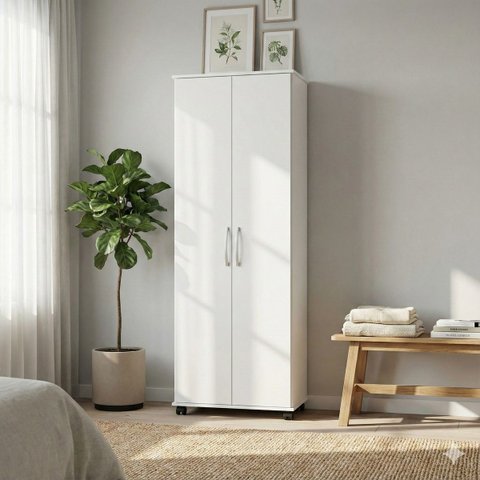 Armário Multiuso 2 Portas com Rodízios Arezzo J&a Móveis Cozinha e Lavanderia