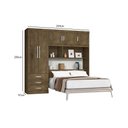Ver imagem 4 de Guarda Roupa Casal com Cabeceira 5 Portas 3 Gavetas Jequitibá J&A Móveis Cancun 200x204x47