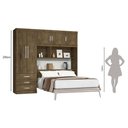 Ver imagem 5 de Guarda Roupa Casal com Cabeceira 5 Portas 3 Gavetas Jequitibá J&A Móveis Cancun 200x204x47