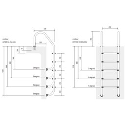 Escada para Piscina com 4 Degraus em Aço Inox - 5