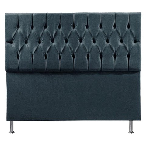 Cabeceira Solteiro 0,90m Madrid Suede - Pallazio Cor Azul Marinho