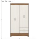 Ver imagem 2 de Guarda Roupa Solteiro 4 Portas e 2 Gavetas Astro - Amêndola Touch/off White