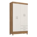 Ver mais imagens de Guarda Roupa Solteiro 4 Portas e 2 Gavetas Astro - Amêndola Touch/off White