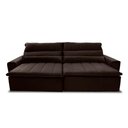 Ver imagem 4 de Sofá Retrátil Reclinável Patagônia 2,50m Suede Velut Marrom Molas no Assento - King House