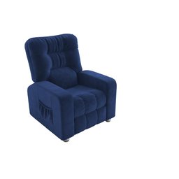 Poltrona Matrix Reclinável Azera - Veludo Azul Marinho - 3