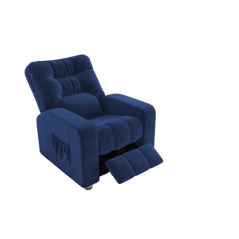 Poltrona Matrix Reclinável Azera - Veludo Azul Marinho