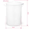 Lixeira 30 litros branca tambor lata de lixo aço galvanizado - 2