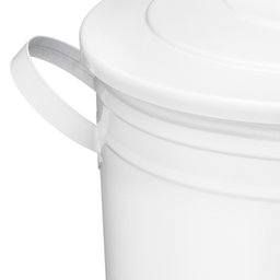 Lixeira 30 litros branca tambor lata de lixo aço galvanizado - 4