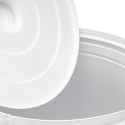 Lixeira 30 litros branca tambor lata de lixo aço galvanizado - 3
