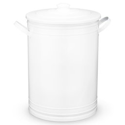 Lixeira 30 litros branca tambor lata de lixo aço galvanizado - 1