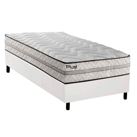 Conjunto Box Solteiro: Colchão Espuma Paropas D33 Pasquale Plus + Base Crc Corano White (88x188)