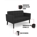 Ver imagem 2 de Sofá Namoradeira 2 Lugares Base de Madeira Preto Elisa Corino Preto D03 - D'Rossi