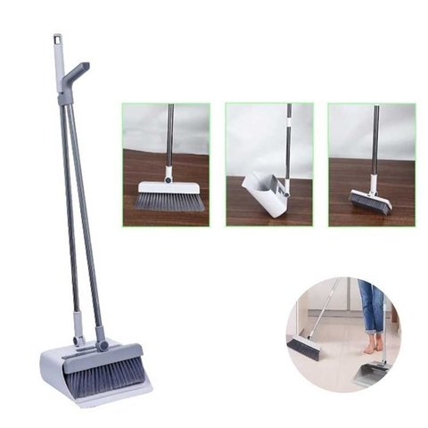 Conjunto Limpeza 3x1 Pá de Lixo Vassoura Esfregão Cabo Inox Frg0389 Frigopro