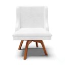 Ver mais imagens de Kit 10 Cadeiras Estofadas Base Giratória de Madeira Lia Sintético Premium Branco - Ibiza