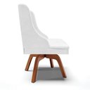Ver imagem 6 de Kit 10 Cadeiras Estofadas Base Giratória de Madeira Lia Sintético Premium Branco - Ibiza