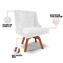Ver imagem 3 de Kit 10 Cadeiras Estofadas Base Giratória de Madeira Lia Sintético Premium Branco - Ibiza