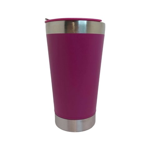 Copo Térmico Inox com Tampa e Abridor de Garrafas 473ml:Roxo