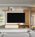 Ver imagem 1 de Painel Ripado para TV até 72 Polegadas com Rack Suspenso com 1 Porta Munique