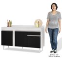 Ver imagem 5 de Balcão Gabinete para Pia com Tampo 150cm 3 Portas 1 Gaveta Dakota Branco/Preto - Lumil Lumil Móveis