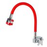 Torneira Cozinha Parede Cruzeta Gourmet Tubo Vermelho Articulável Jato Duplo Ajustável - MK Metais - 1