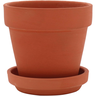 Jogo de 6 Vasos Clay Cachepô Para Jardim Terracota Com Prato - 2