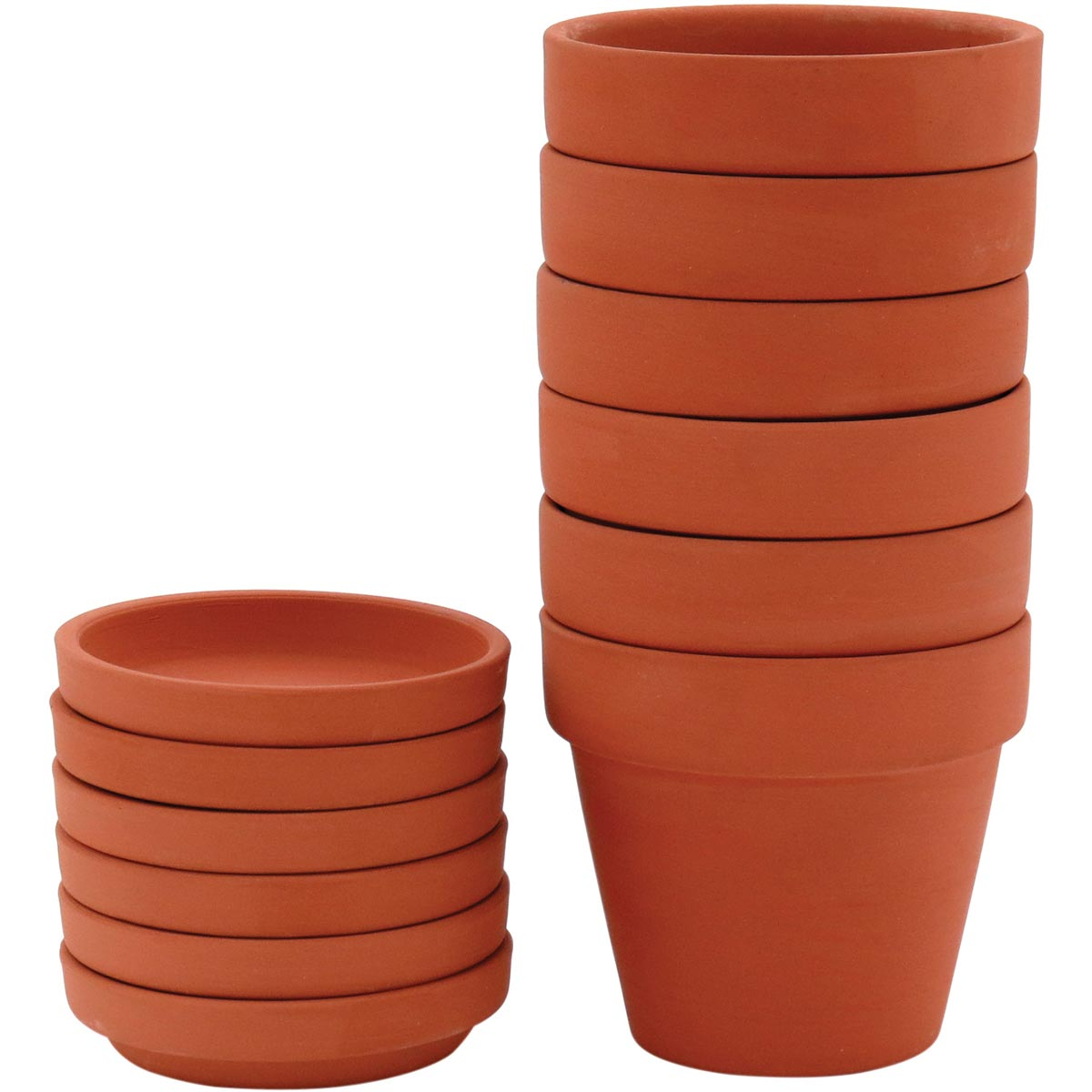 Jogo de 6 Vasos Clay Cachepô Para Jardim Terracota Com Prato - 1