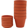 Jogo de 6 Vasos Clay Cachepô Para Jardim Terracota Com Prato - 1
