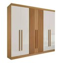 Ver imagem 1 de Guarda Roupa da Vinnci Ripado 6 Pts Cinamomo Off White Ddoro