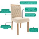 Ver imagem 6 de Mesa de Jantar Valentina Mdf com 4 Cadeiras Estofadas Suede Nude Molci