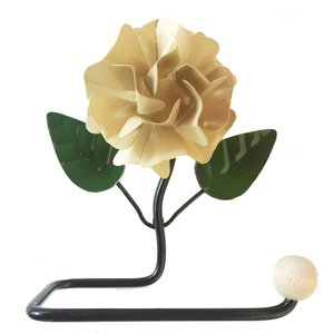 Porta Papel Higiênico de Parede Com Flor de Ferro:Bege