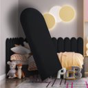 Ver imagem 2 de Kit 10 Placas Cabeceira Nuvem Estofada para Cama King - Módulo 20 Cm X 60 Cm:preto