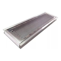 Grelha Ralo Linear Perfurada Em Inox 10x100cm Água Pluvial - 1