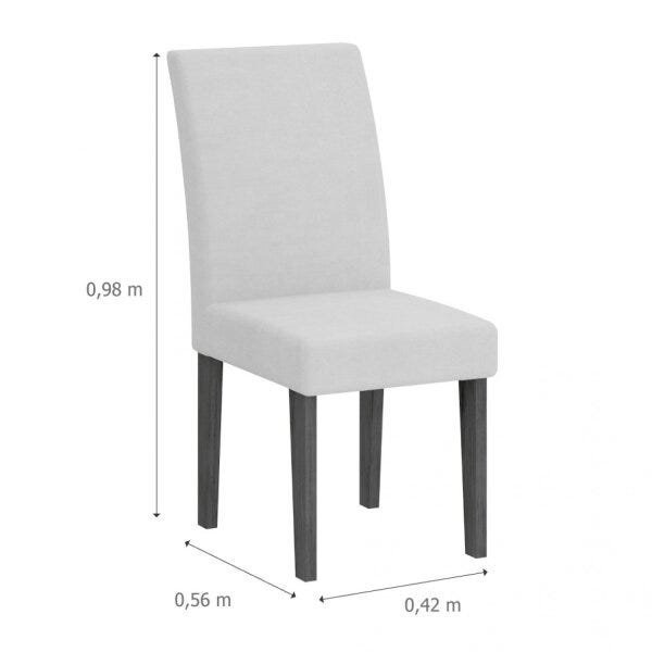 Conjunto Sala de Jantar Mesa Tampo Vidro/MDF Branco 180cm Verona 6 Cadeiras Grécia Rufato - 5