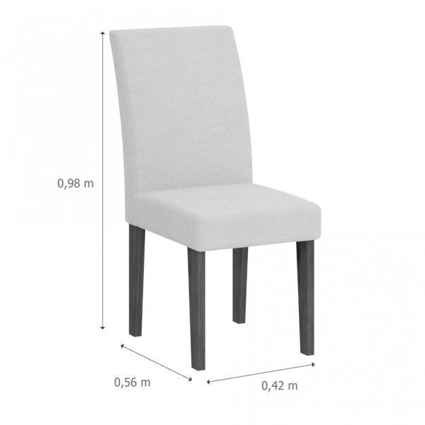 Conjunto Sala de Jantar Mesa Tampo Vidro/MDF Branco 180cm Verona 6 Cadeiras Grécia Rufato - 6