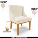 Ver imagem 4 de Kit 2 Cadeiras Decorativas Sala de Jantar Base Fixa de Madeira Firenze Linho Bege/Castanho G19 - Gra