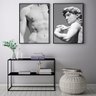 Conjunto Kit 2 Quadros Estátua David de Michelangelo Florença Itália Moldura Preta - Oppen House Dec - 1
