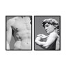 Conjunto Kit 2 Quadros Estátua David de Michelangelo Florença Itália Moldura Preta - Oppen House Dec - 2