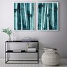 Conjunto Kit 2 Quadros Planta Palmeira Bambu Árvores Moldura Branca - Oppen House Decora - 1
