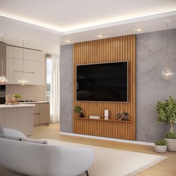 Painel para Tv até 65 Polegadas Ripado Dj Móveis Trento 183 Freijó - 1