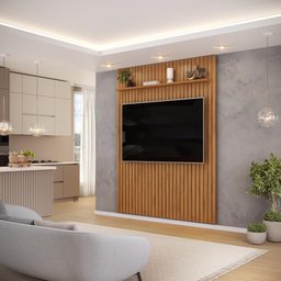 Painel para Tv até 65 Polegadas Ripado Dj Móveis Trento 183 Freijó - 2