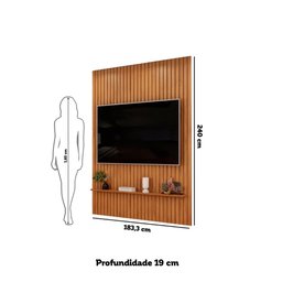 Painel para Tv até 65 Polegadas Ripado Dj Móveis Trento 183 Freijó - 7
