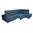 Ver mais imagens de Sofá de Canto Retrátil e Reclinável com Molas Cama Inbox Platinum 3,40x2,36 Tecido Suede Azul