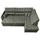 Ver imagem 6 de Sofá de Canto Retrátil e Reclinável com Molas Cama Inbox Platinum 3,40x2,36 Tecido Suede Cinza
