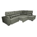 Ver mais imagens de Sofá de Canto Retrátil e Reclinável com Molas Cama Inbox Platinum 3,40x2,36 Tecido Suede Cinza